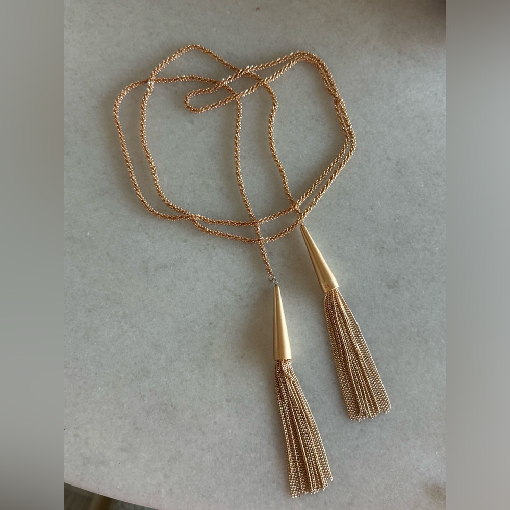 Kendra Scott Phara Fringe Tassel PHARA Necklace in Rose Gold